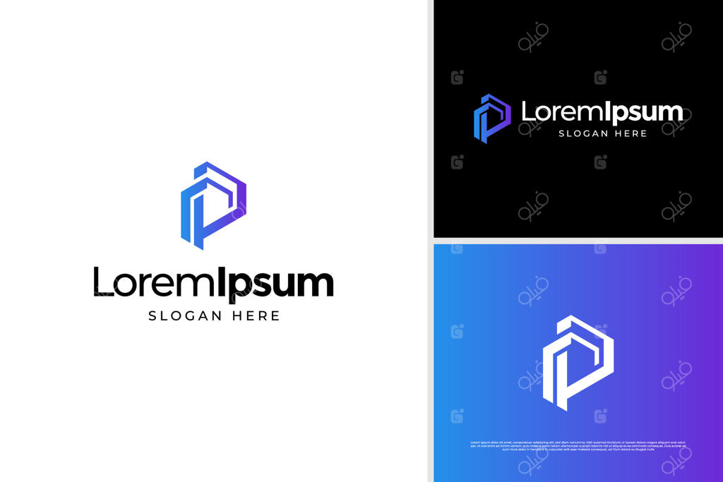 طراحی لوگوی خانه و ساختمان به شکل حرف P مدرن