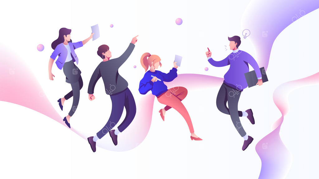 زوجی در حال رقص، بحث افراد تجاری به صورت وکتور، افراد در حال پرواز و جهیدن به صورت وکتور