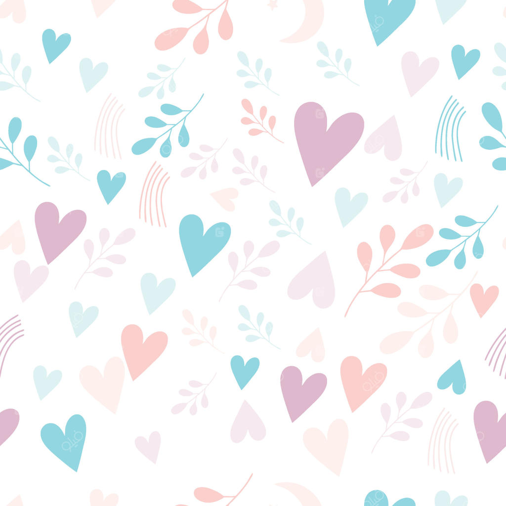 طرح یکپارچه قلب و گل پاستلی: طراحی رمانتیک کاتج‌کور و وینتج