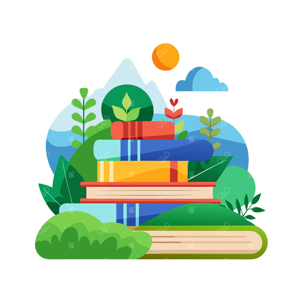 تصویرسازی کتاب‌ها به سبک طراحی تخت