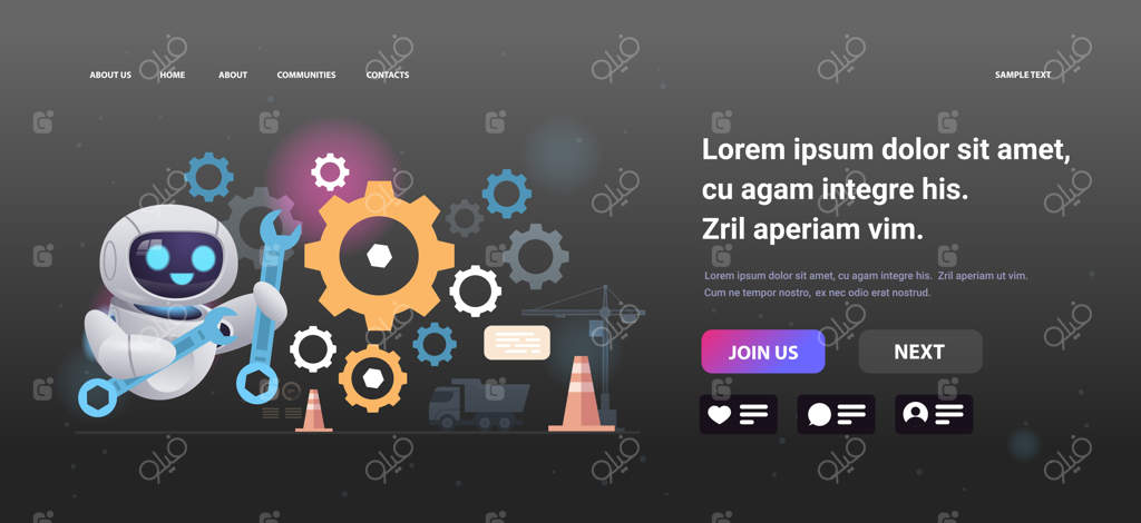 ربات مدرن با آچار - فناوری چرخ‌دنده، توسعه و مفهوم هوش مصنوعی