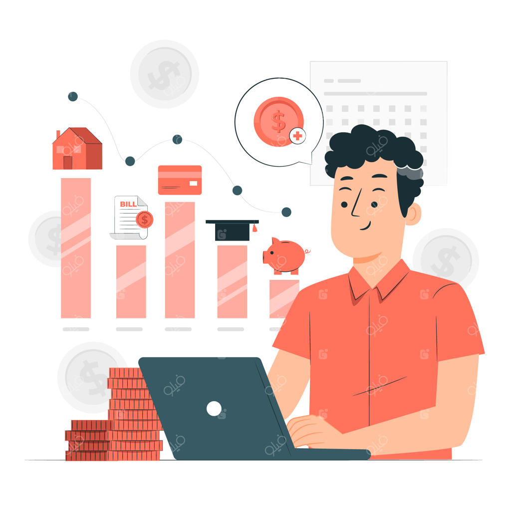 تصویرسازی مفهوم برنامه‌ریزی مالی