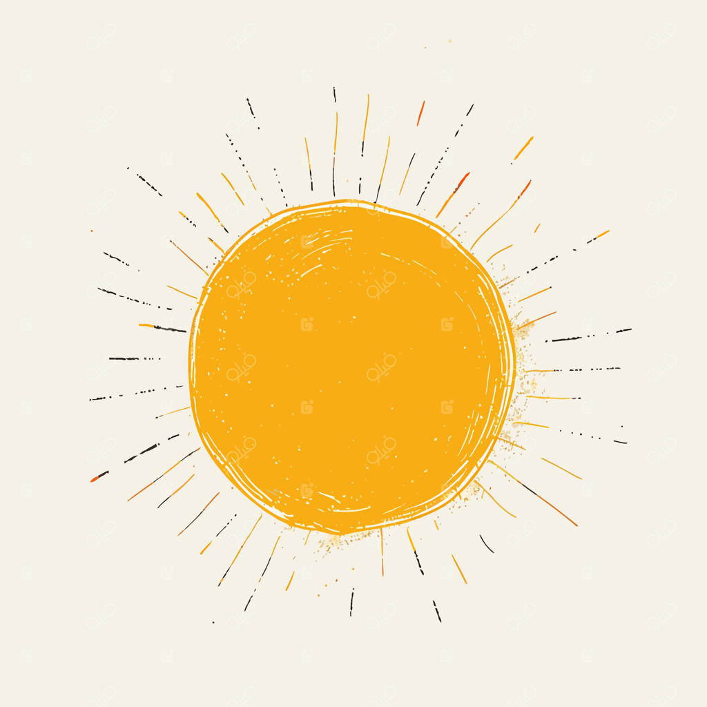 خورشید با سبک نقاشی دودل