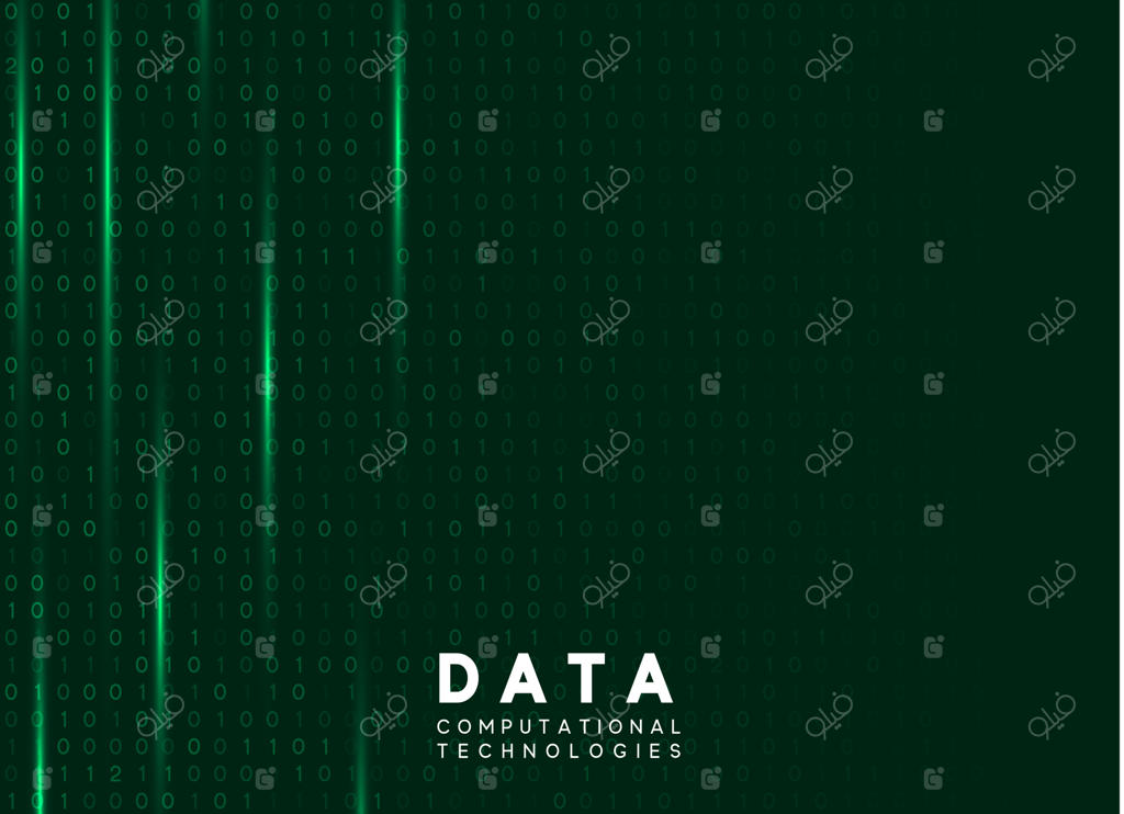 زمینه کد باینری و تجسم داده‌های کلان - تصویرسازی وکتور