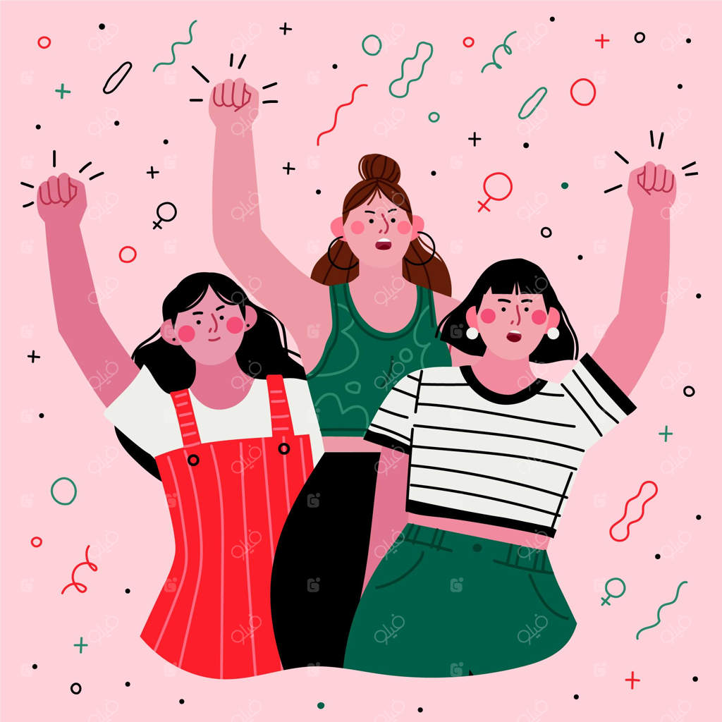 روز زن به سبک طراحی مسطح