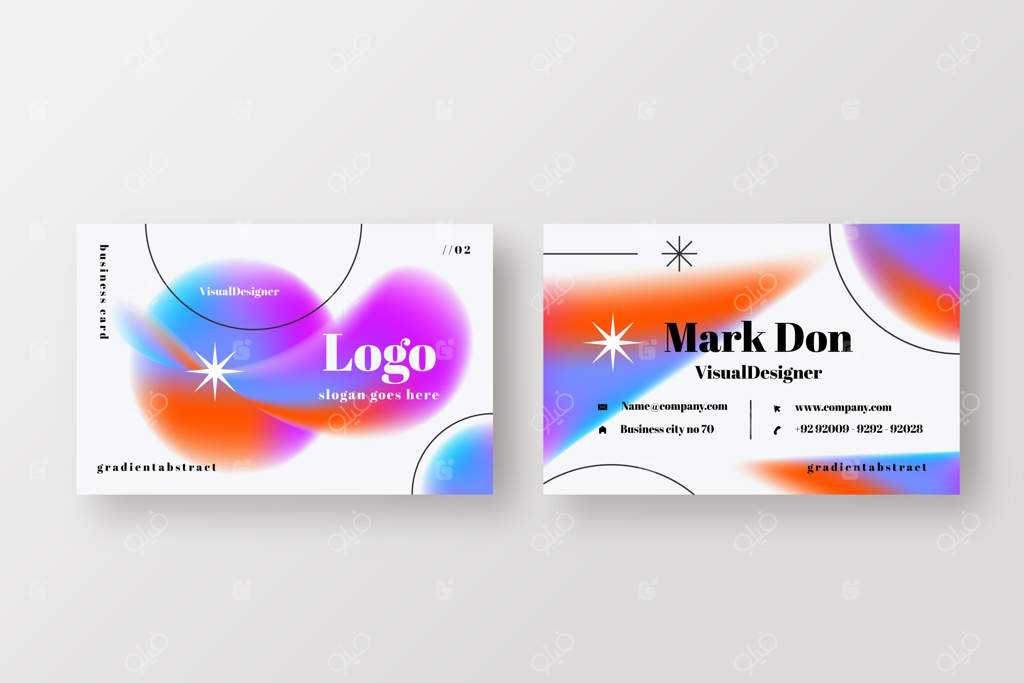 کارت ویزیت تجاری با طرح گرادیانت抽