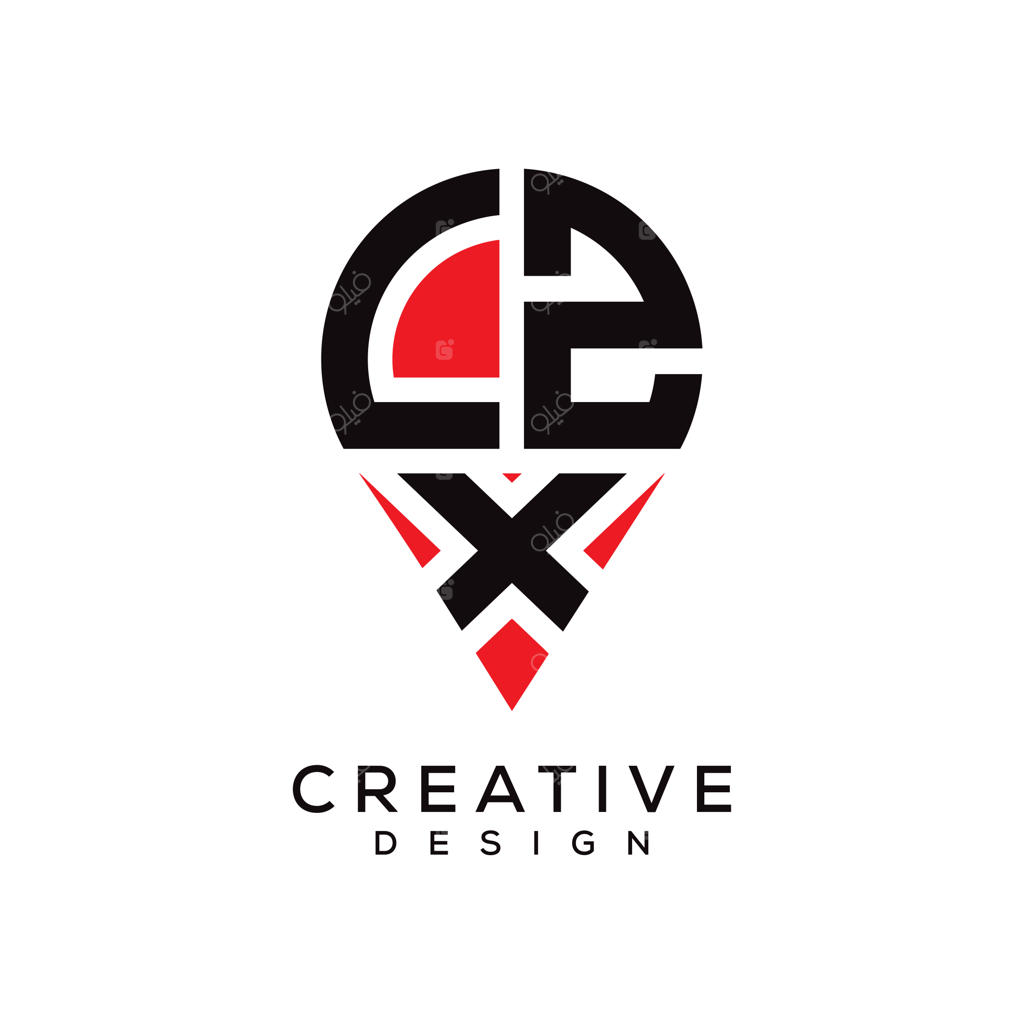 طراحی لوگوی حروف Lzx به شکل نشانگر مکان