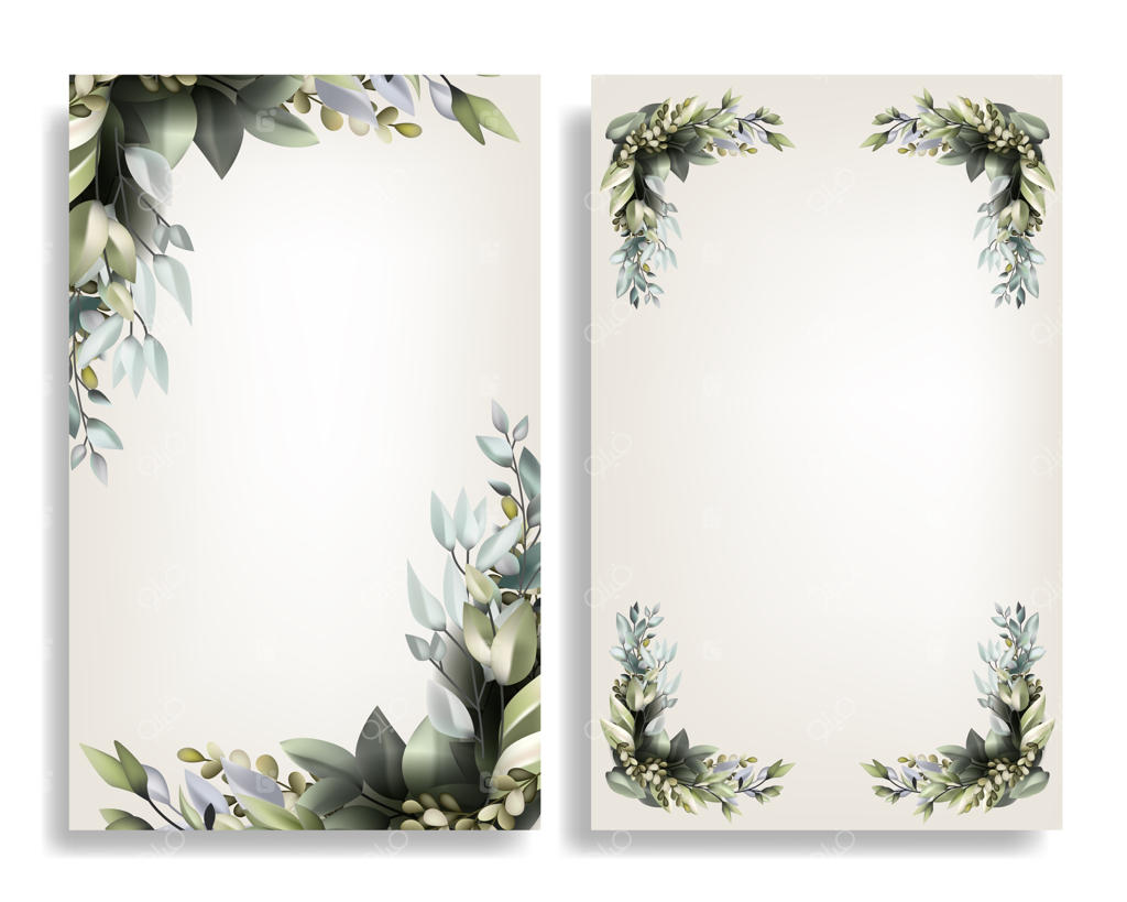 قالبی با حاشیه گیاهان کلاسیک