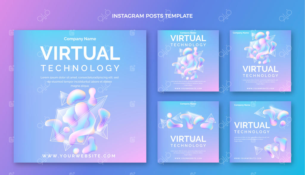 پست اینستاگرامی با طرح انتزاعی و گرادینت در تکنولوژی مدرن