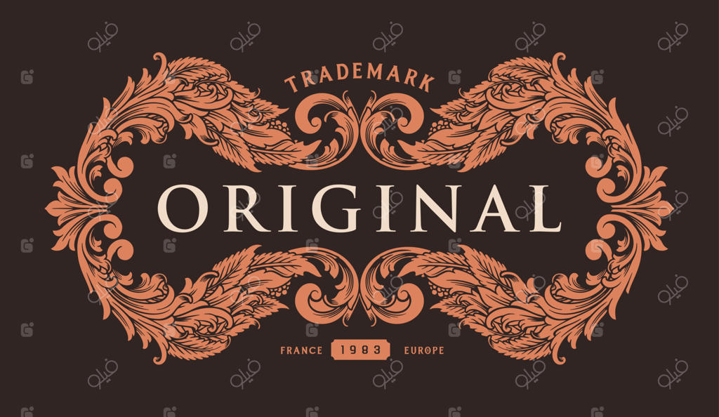 تصویرسازی برچسب گل‌دار وینتیج و شیک