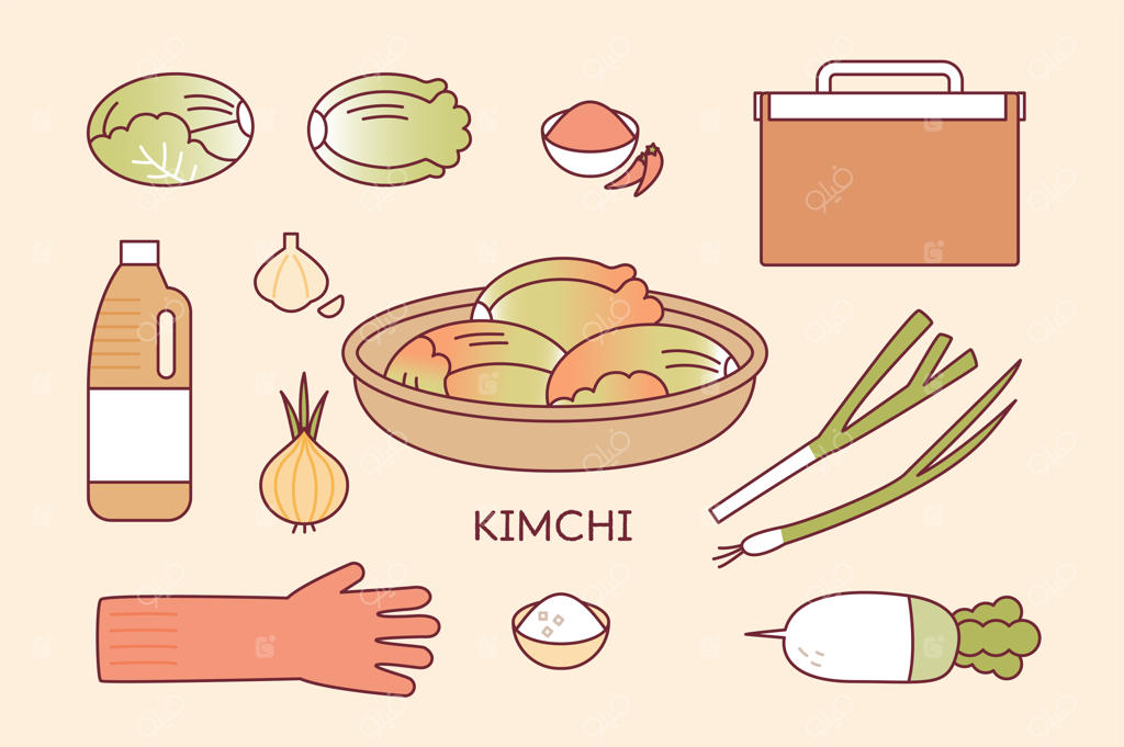 مواد لازم برای تهیه کیمچی کره‌ای