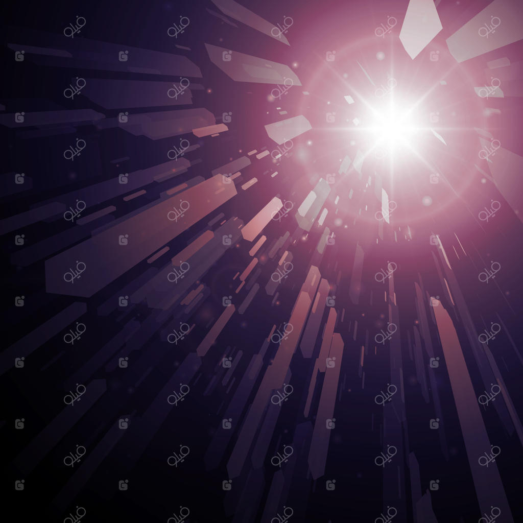 انفجار درخشان بنفش با رگه‌های انتزاعی