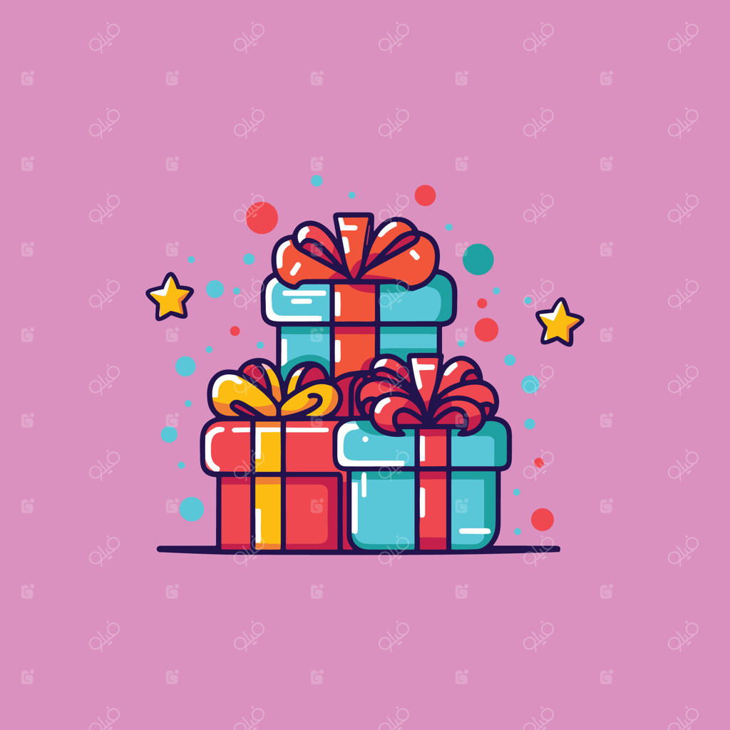 تصویر کلیپ آرت جعبه هدیه تعطیلات