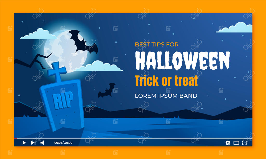 تصویر بندانگشتی یوتیوب با تم گرادیان برای هالووین