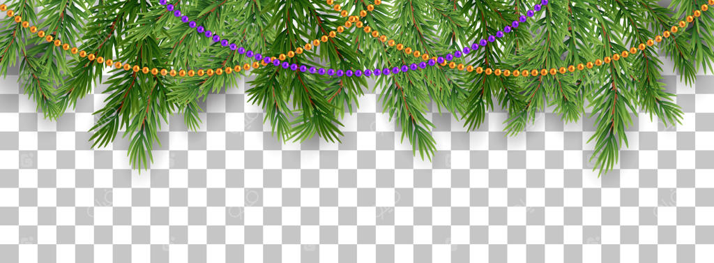 کریسمس مبارک و سال نو خوش - حاشیه‌ای از شاخه‌های درخت و مهره‌های تزیینی