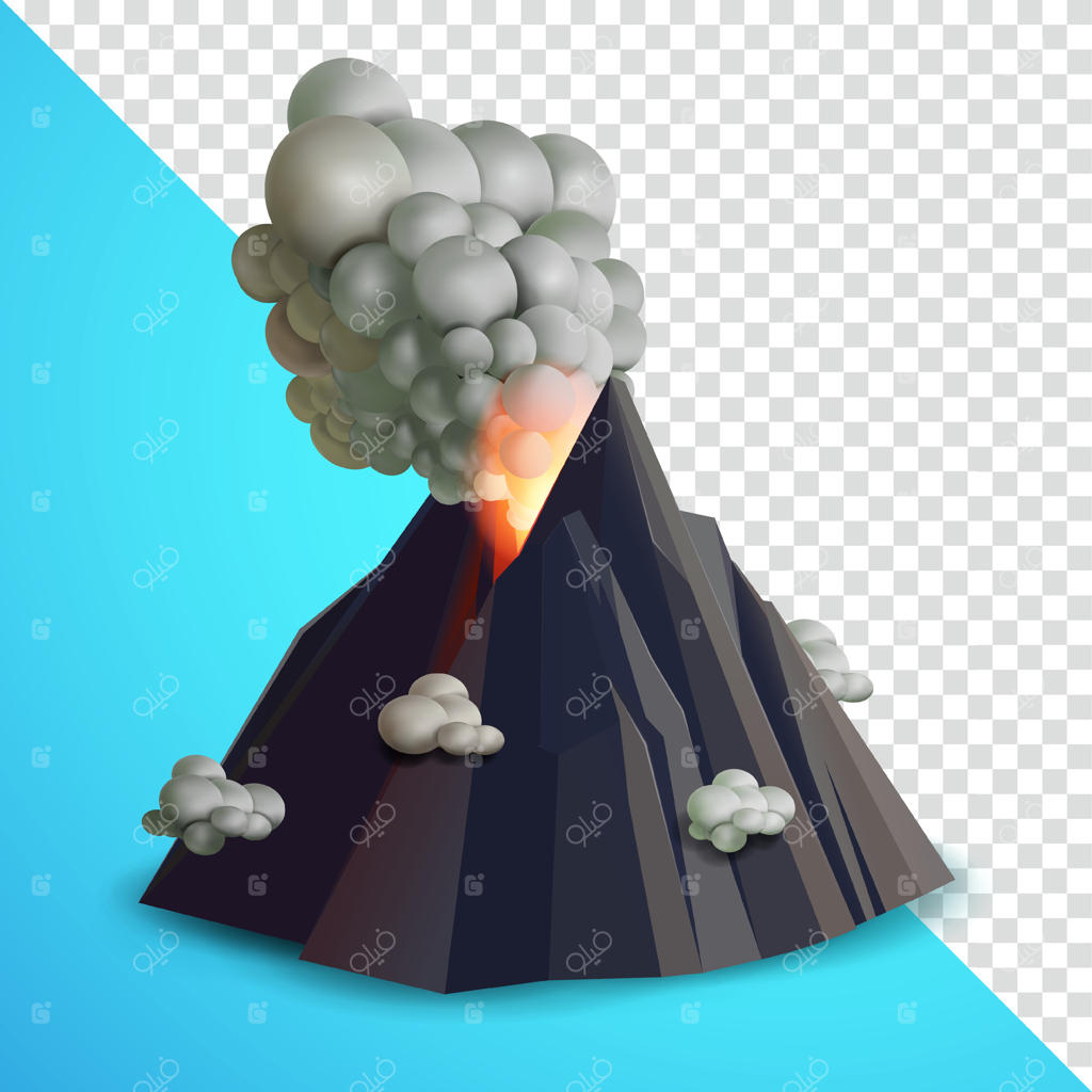 آتشفشان دودی: سه‌بعدی، مناسب برای آلودگی، فجایع و عناصر طراحی