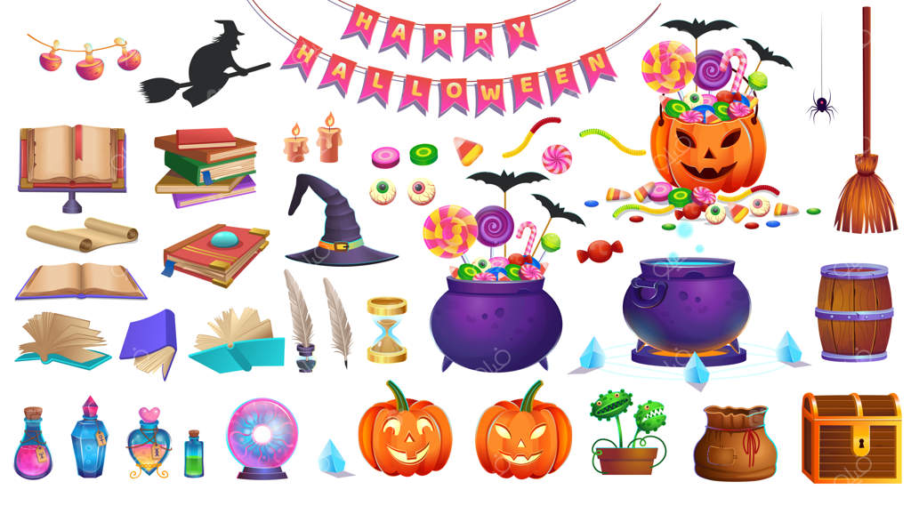 مجموعه‌ای از کتاب‌ها: انبوهی از کتاب‌ها و کتاب قدیمی باز شده روی زمینه سفید. (تصویر کارتونی)