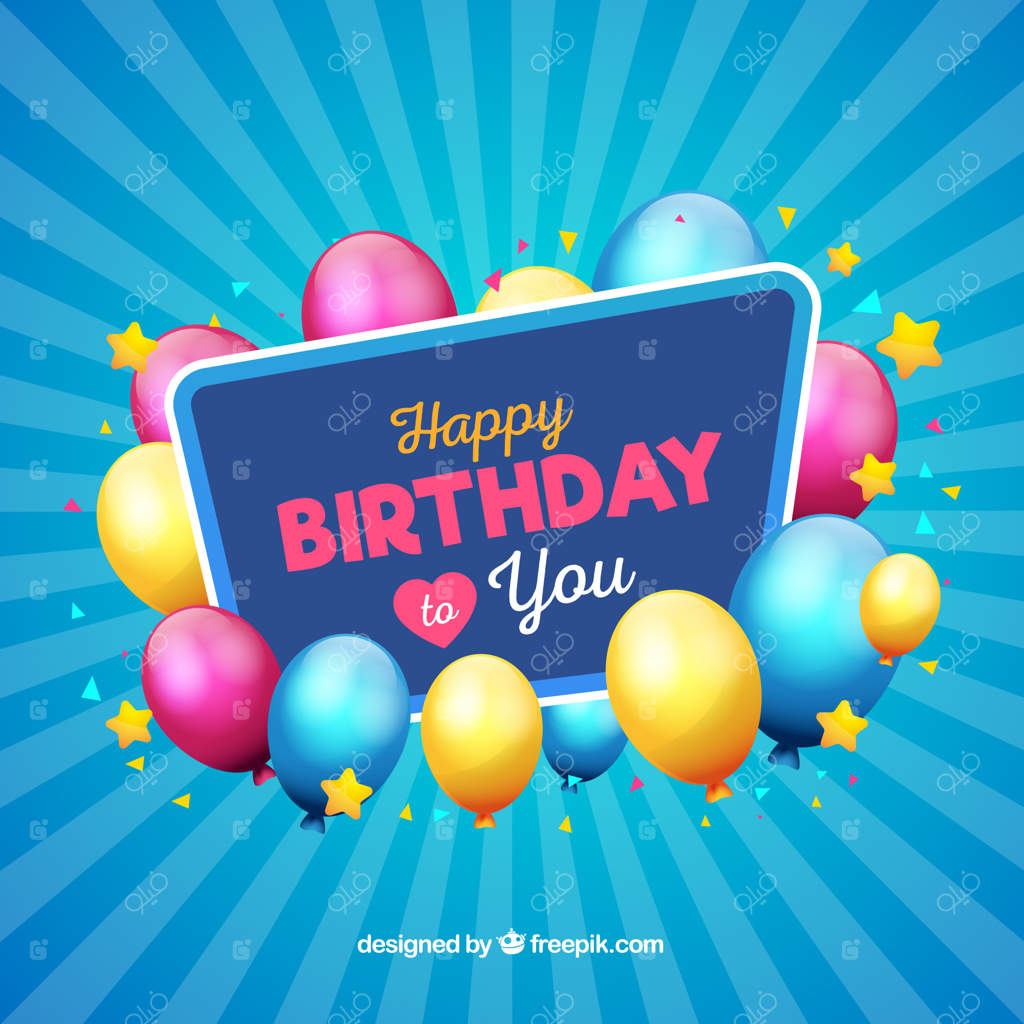 پس‌زمینه آبی مدرن برای تولد