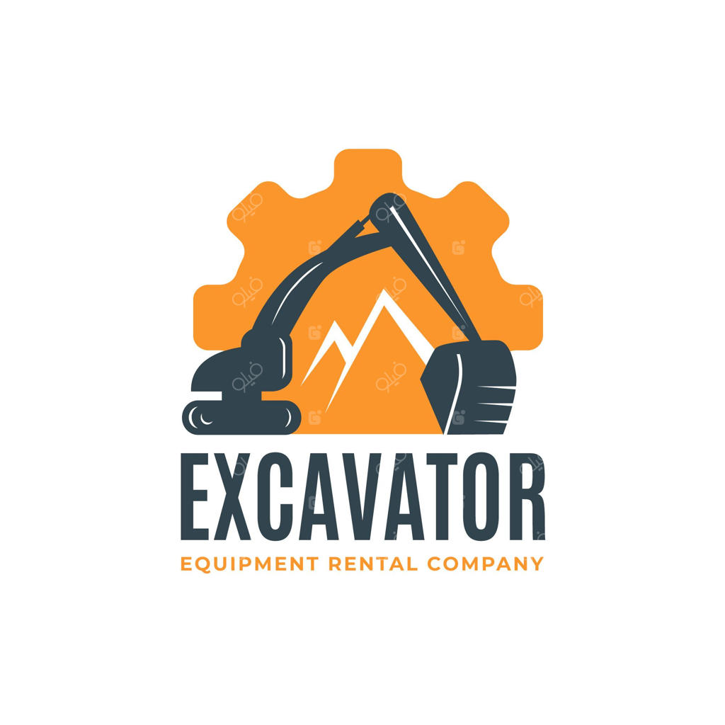 پترن لوگوی ساخت‌وساز با بیل مکانیکی