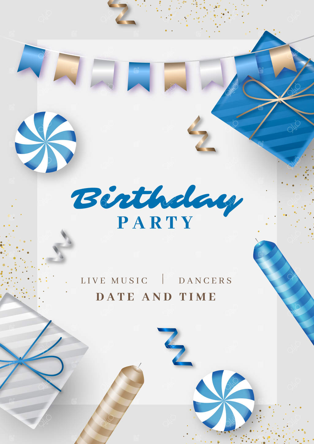 قالب جذاب بروشور جشن تولد واقعی