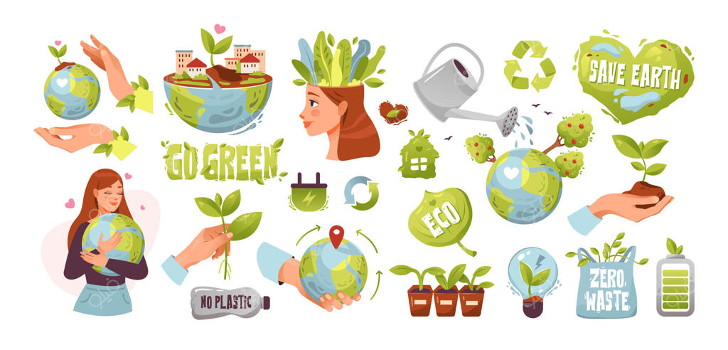 ترویج آگاهی زیست‌محیطی از طریق تصاویر وکتور حرفه‌ای
