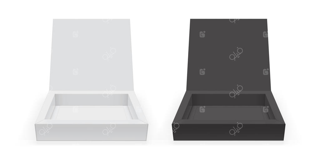 موکاپ وکتور جعبه مربعی بر روی زمینه سفید