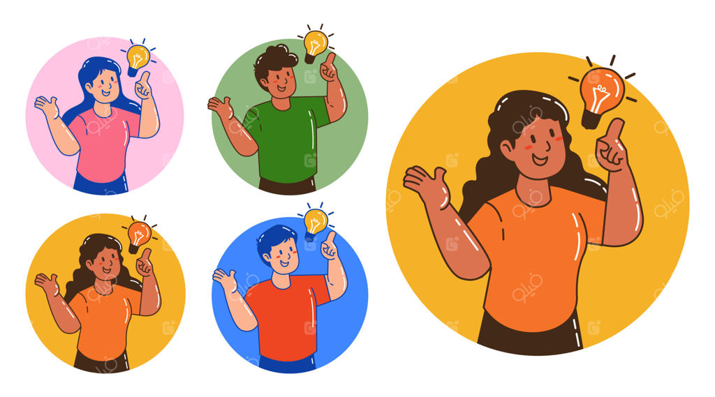 تفکر و ایده‌پردازی افراد با لامپ