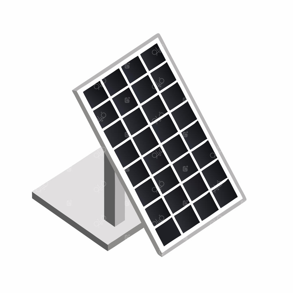 پنل خورشیدی ایزومتریک در پس‌زمینه سفید ۱۳