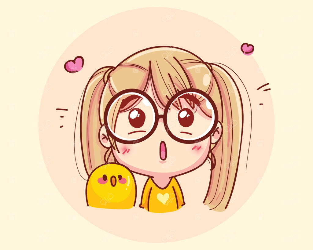 تصویرسازی کارتونی دختر هیجان‌زده