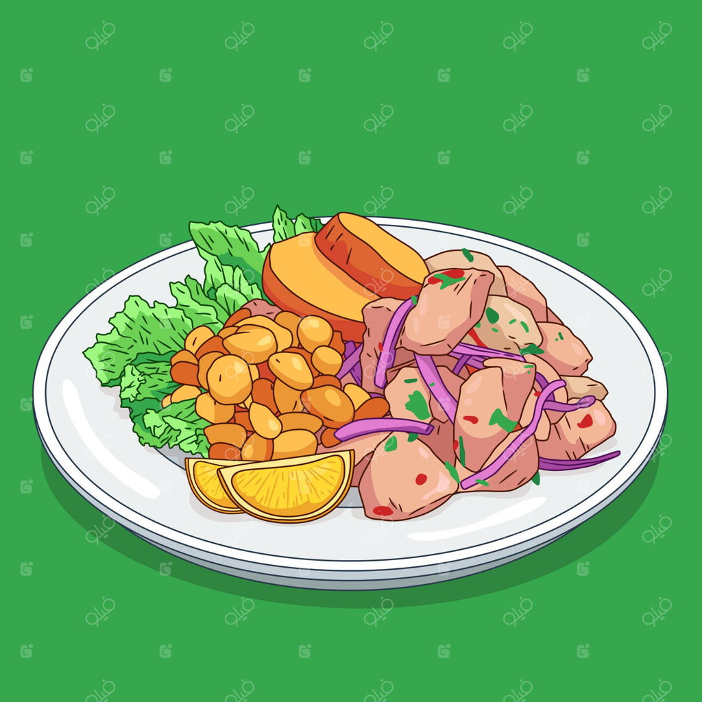 تصویر دست‌کشیده سوشی نیزه‌ای