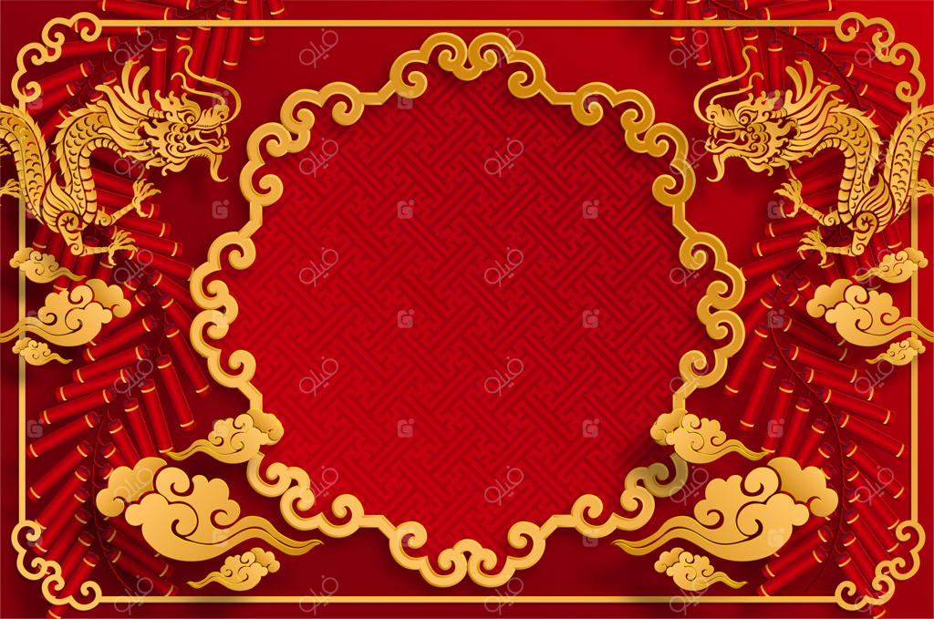 دعوتنامه و منوی عروسی با طرح های زیبای چینی روی کاغذ رنگی.