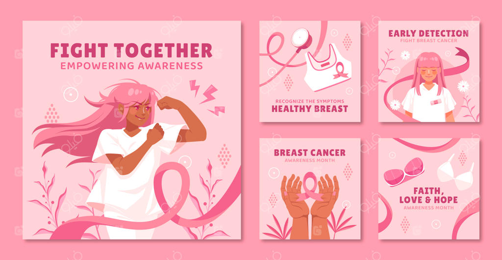 مجموعه پست‌های اینستاگرام برای ماه آگاهی از سرطان سینه