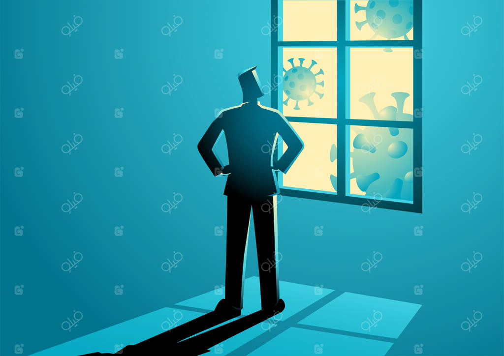 مردی که از پنجره به بیرون نگاه می‌کند