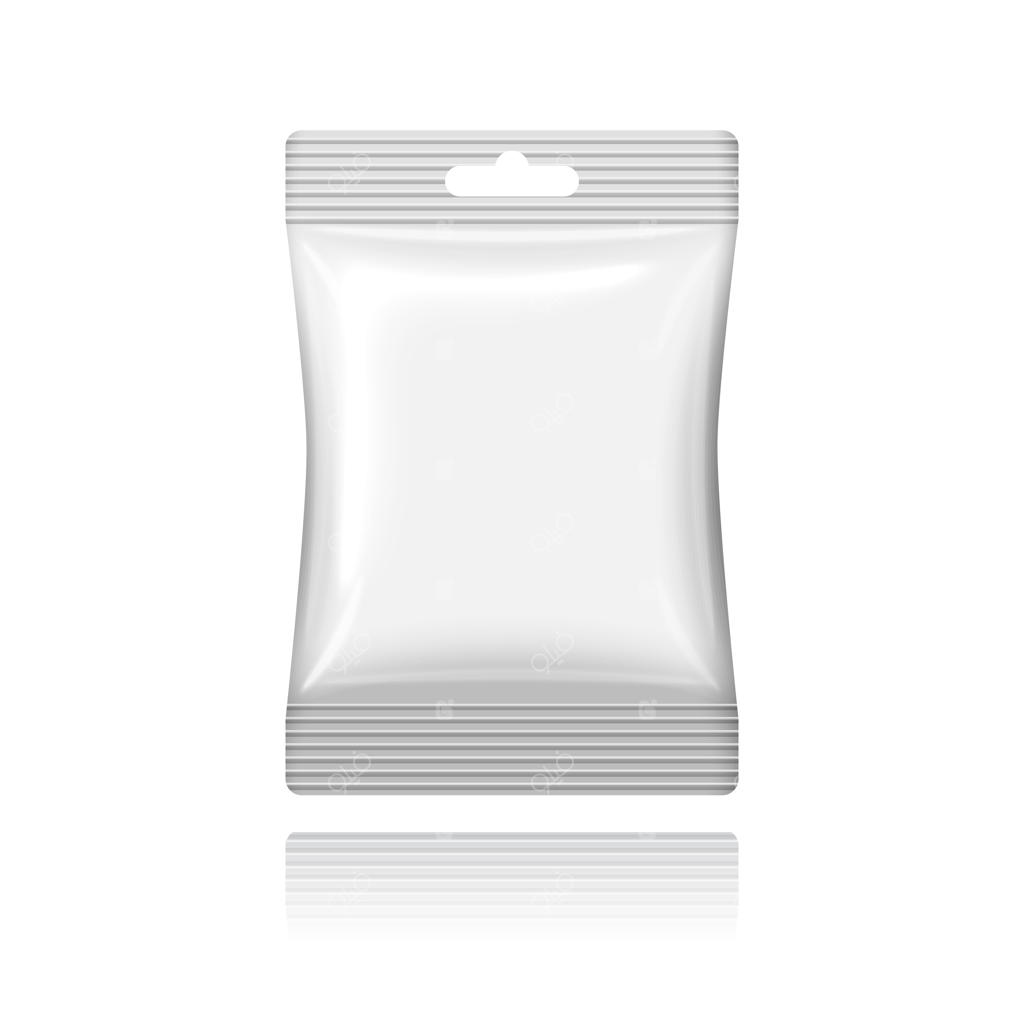 پاکت سفید پلاستیکی ساده با سوراخ آویز روی صندوق.