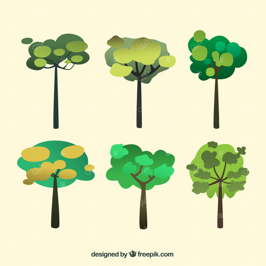 مجموعه درختان به سبک مسطح