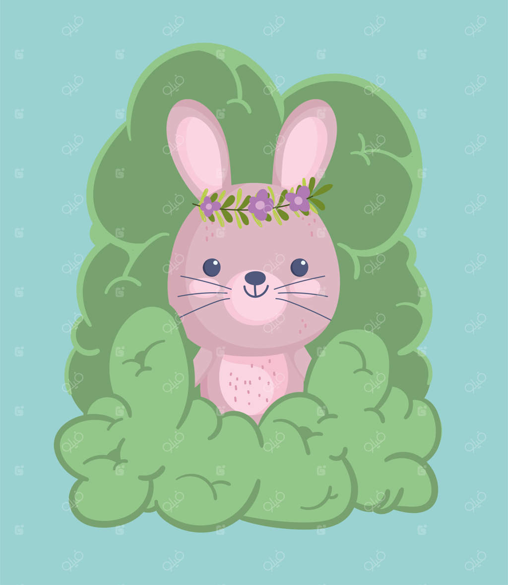 خرگوش بامزه در چمنزار