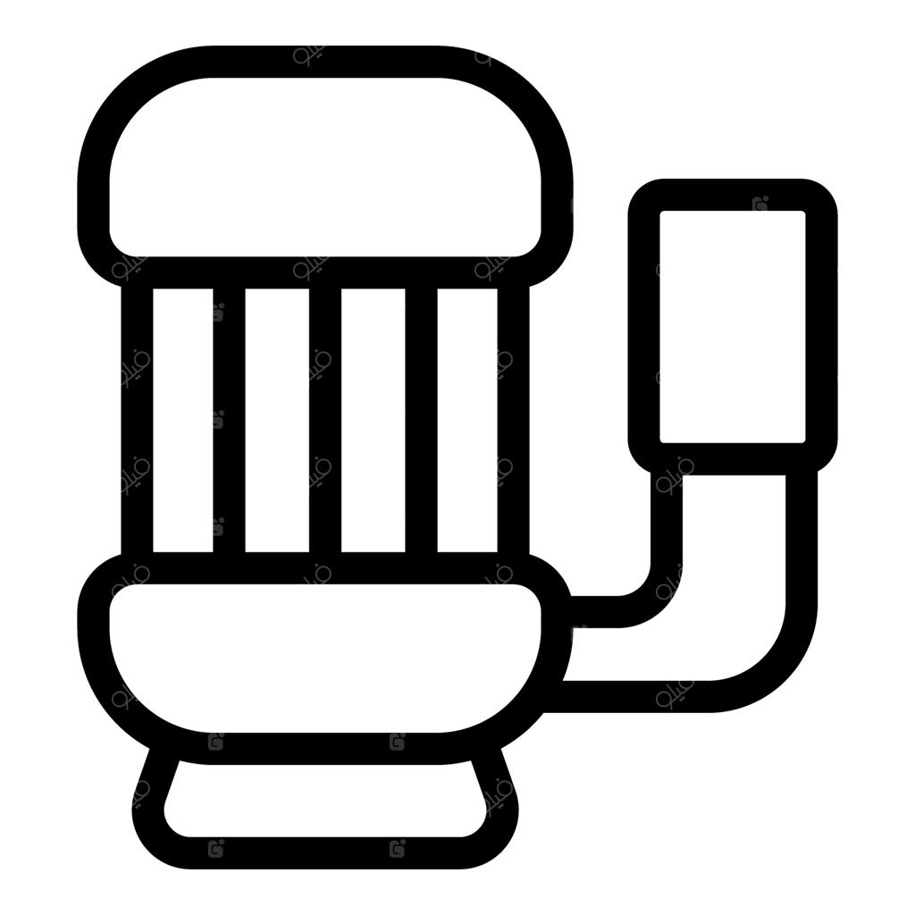 طرح خطی سیاه و سفید از یک صندلی کلاسیک آرایشگری