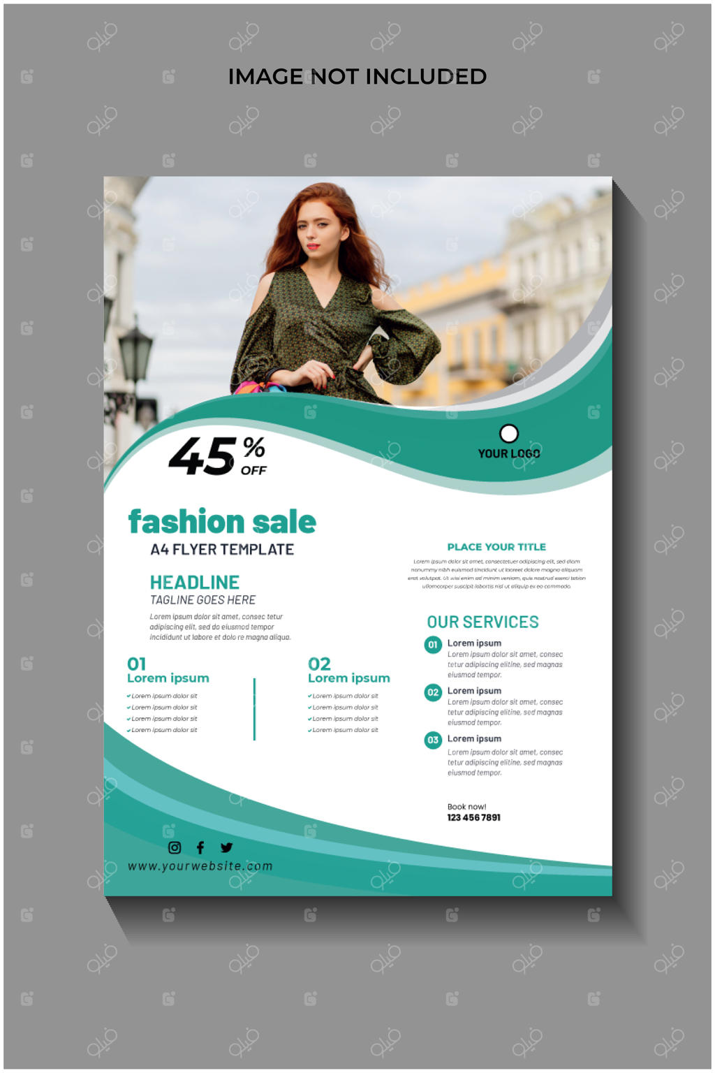 قالب پست شبکه‌های اجتماعی و بنر وب حراج مد