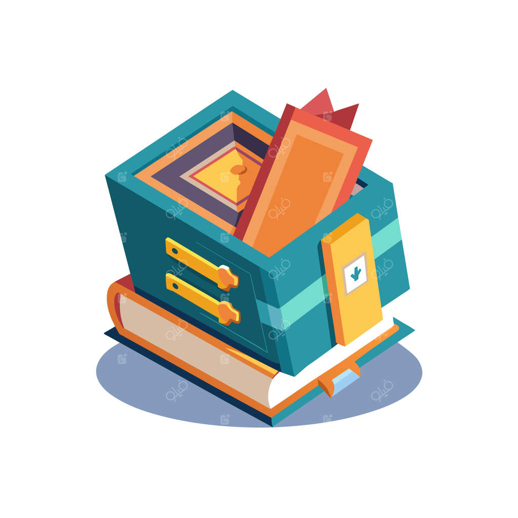 مفهوم طراحی وکتور یک پشته کتاب‌ها