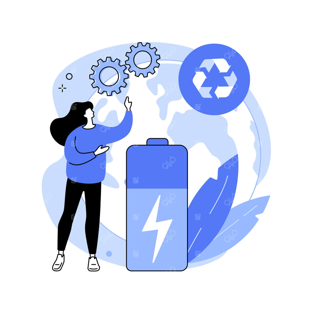 تصویر مفهومی باتری سازگار با محیط زیست