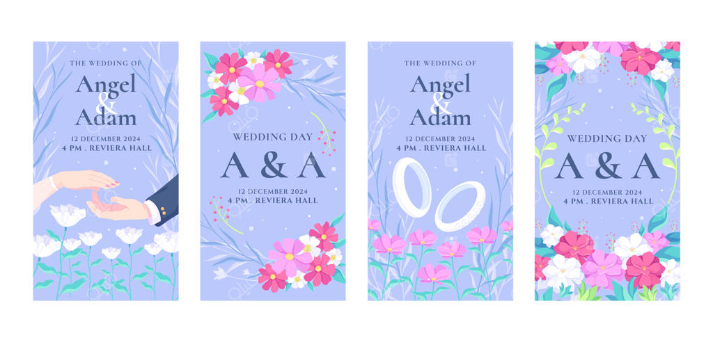 مجموعه استوری‌های عروسی اینستاگرام به سبک تخت