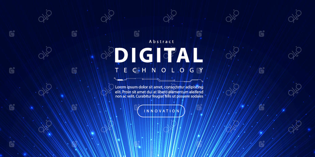 پس‌زمینه آبی اتصال پرسرعت فناوری دیجیتال، اطلاعات نانو سایبری، ارتباطات انتزاعی، نوآوری و داده‌های تکنولوژی آینده، اتصال شبکه اینترنت، هوش مصنوعی و کلان‌داده، تصویرسازی وکتور سه‌بعدی خط و نقطه