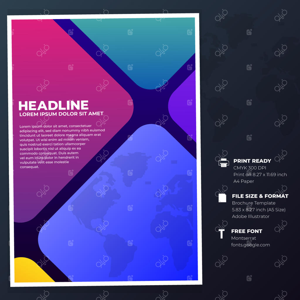 قالب جلد گزارش سالانه شرکتی با طراحی تخت