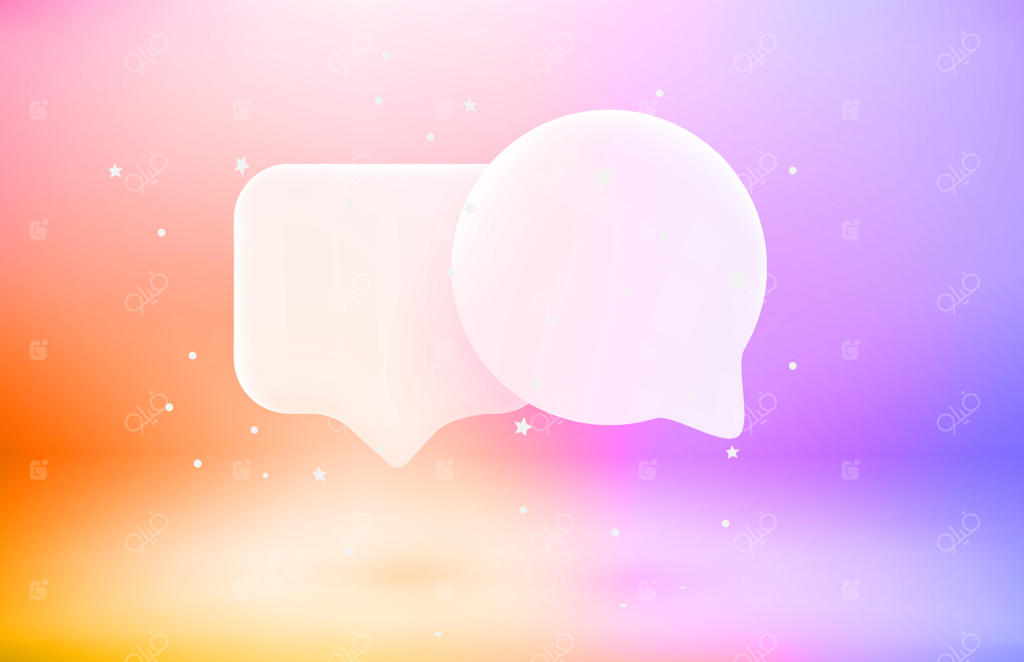 مفهوم گفتگو؛ اشیاء وکتور سه بعدی با افکت شناور