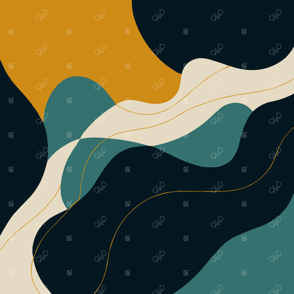 پس‌زمینه انتزاعی با اشکال و نوارهای مایع ارگانیک و رنگارنگ