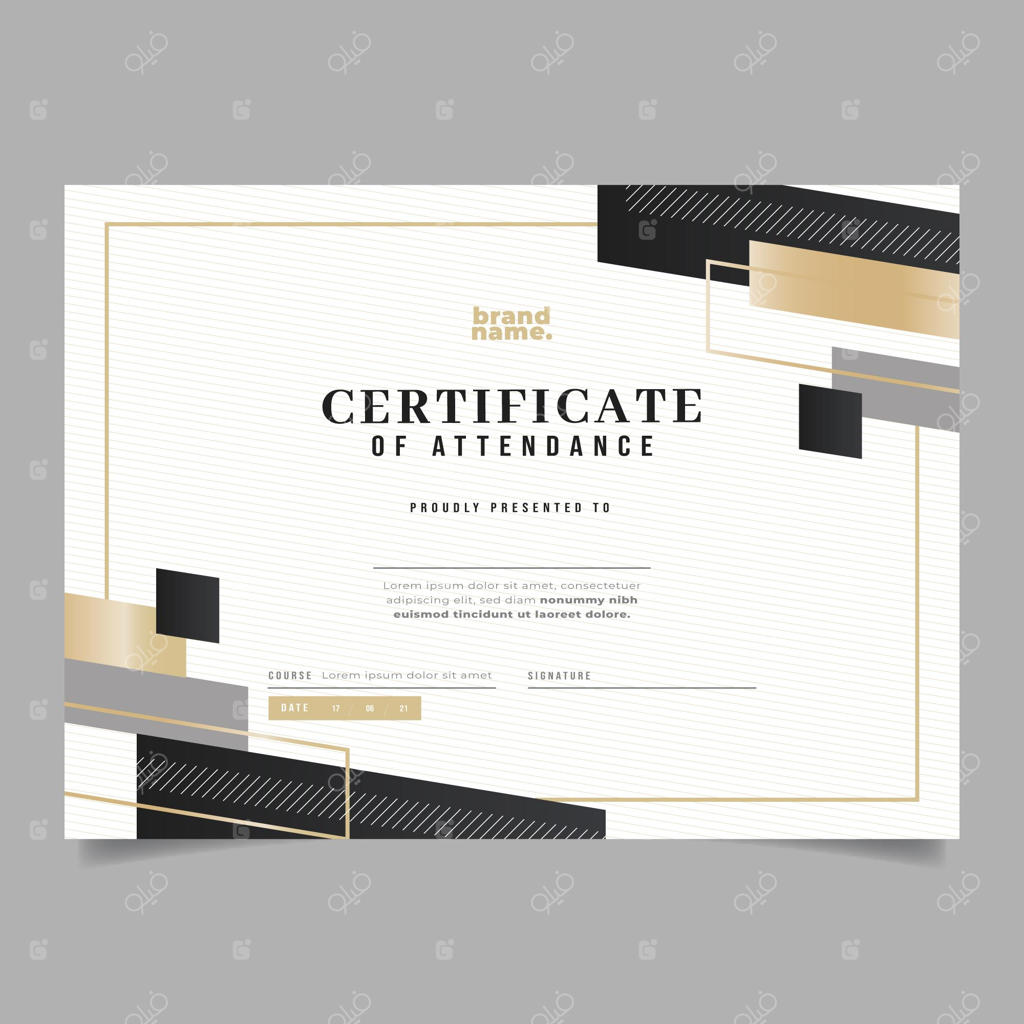 پترن گواهی حضور با طراحی شیب رنگ و شیک