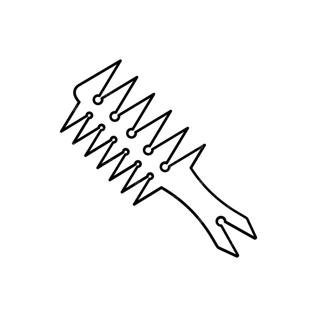 شانه مو یا شانه آرایشگری، نماد لوگوی برس و شانه مو برای شانه زدن و حالت‌دهی مو، فایل EPS 10.