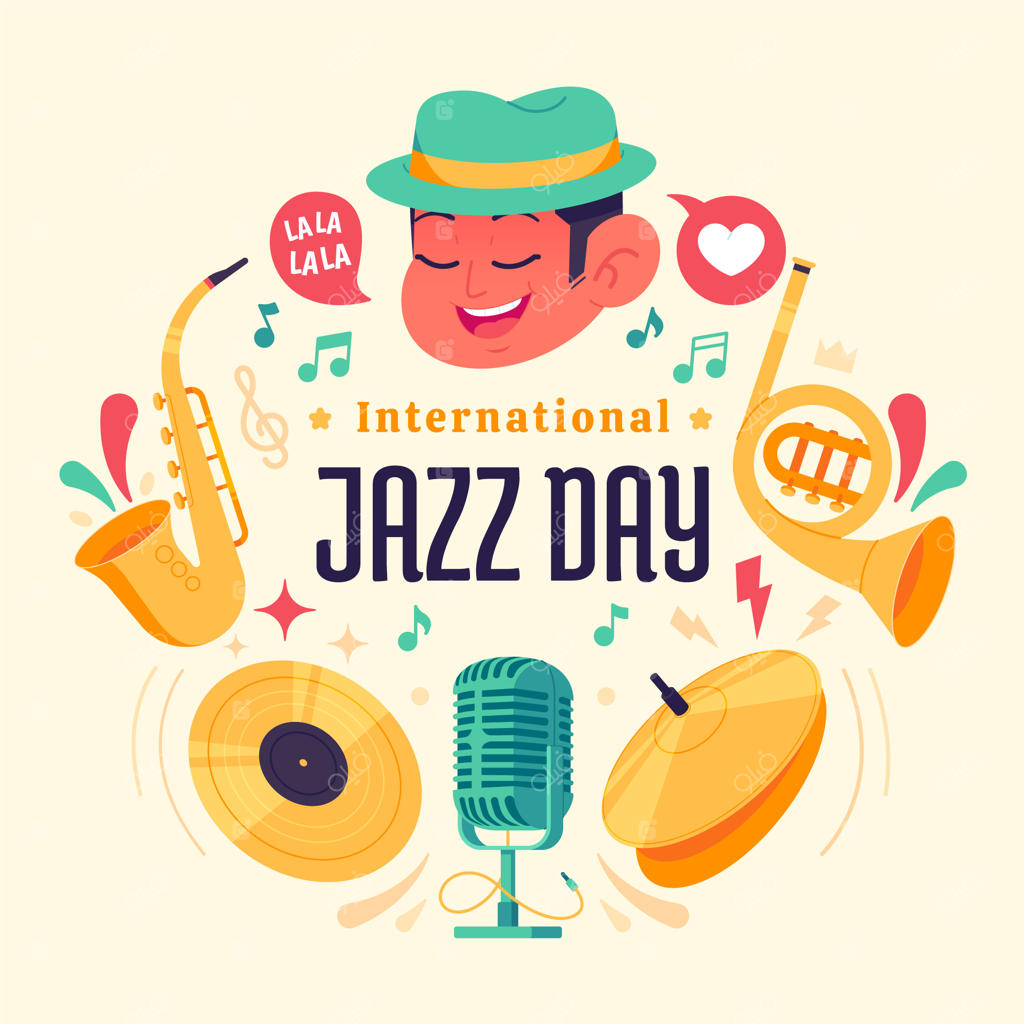 تصویرسازی روز جهانی جاز با دنیای تخت