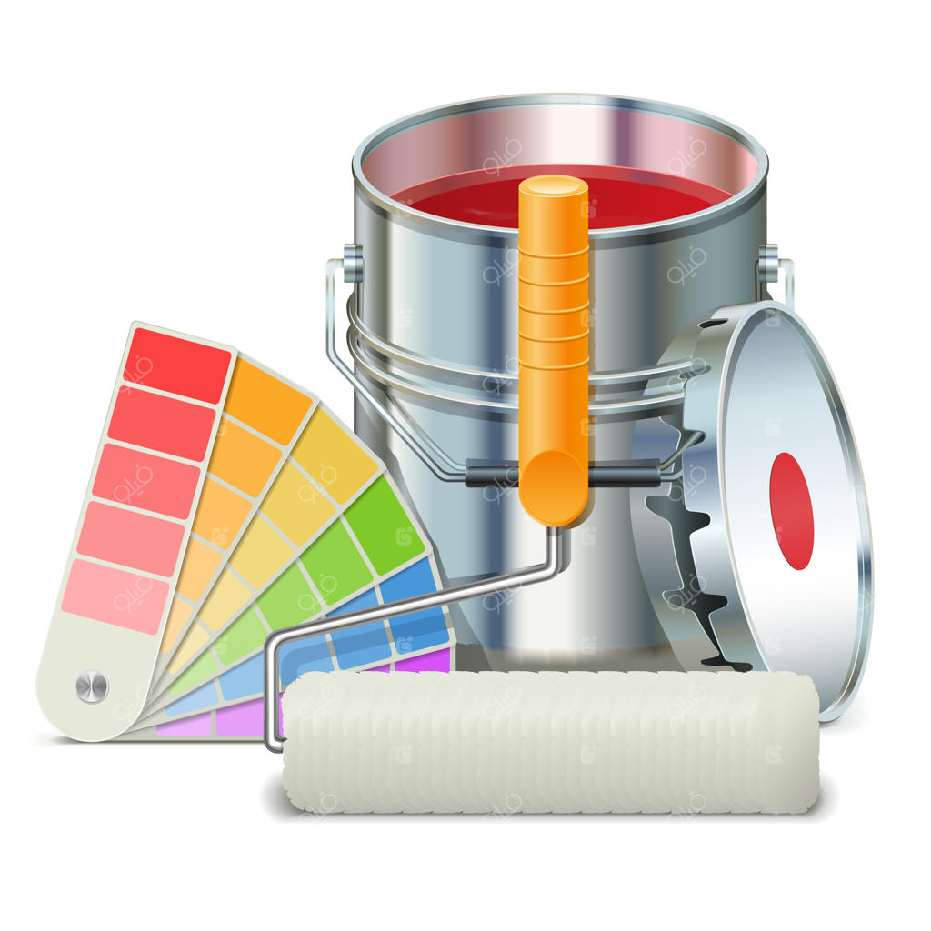 تصویرسازی با قوطی رنگ، قلم‌مو و راهنمای رنگ‌ها