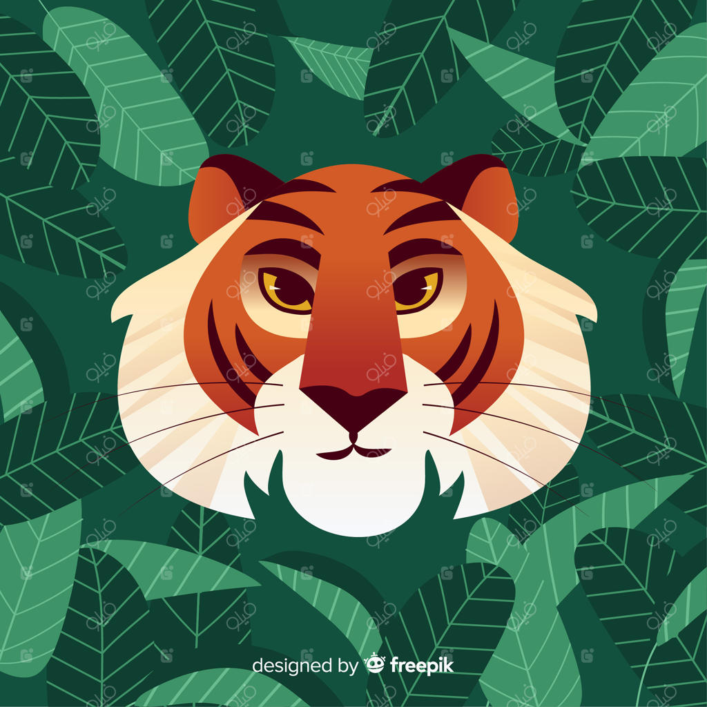 ترکیب‌بندی کلاسیک چهره ببر